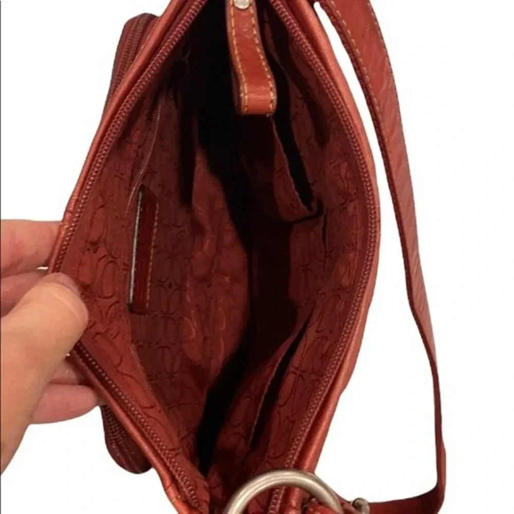 Fossil red leather crossbody bag